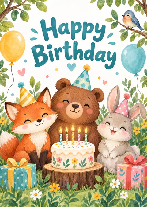 Preview of Illustrated Birthday Card Pack